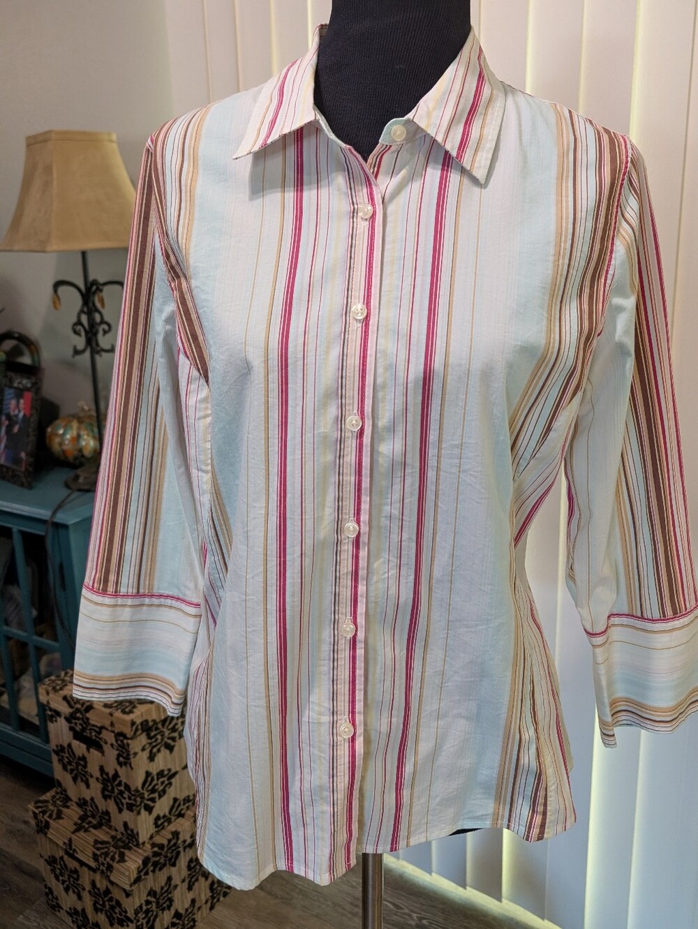 Merona Striped Button Down Blouse